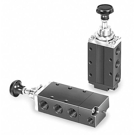 Manual Air Control Valve,4-Way,1/4In NPT