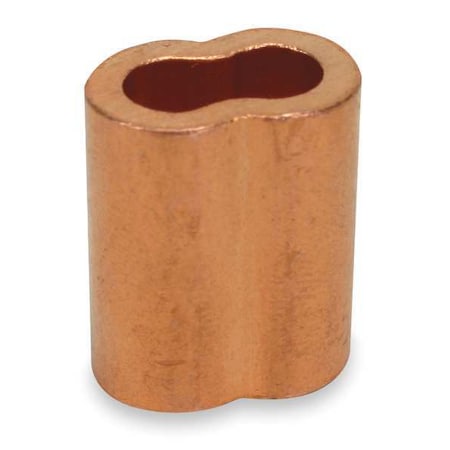 Wire Rope Sleeve,1/16 In,Copper,PK25