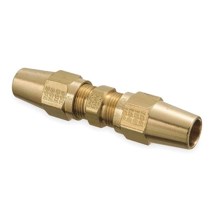 Strt, Brass, Comp. 3/8 in, Comp. 1/2 in