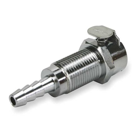 1/8" Barb Chrome Plated Brass Panel Mount Coupler