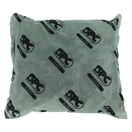 Sorbent Pillow, 28 gal, 18 in x 18 in, Universal, Gray, 16 PK