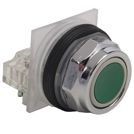 Push Button Operator, 30 mm, 1NO/1NC, 1NC, 1NO, Green