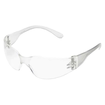 Safety Glasses, Condor Mini V, Clear Uncoated Lens, Polycarbonate, Frameless, Wraparound, Unisex