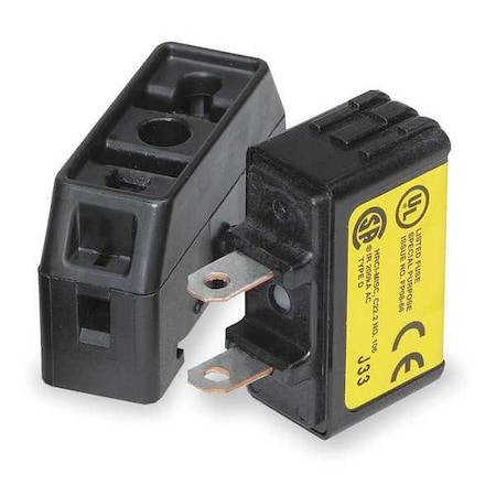 Finger Safe Fuse Block, 1 to 60A Amp Range, 600V AC/300V DC Volt Rating, 1 Poles, Box Lug