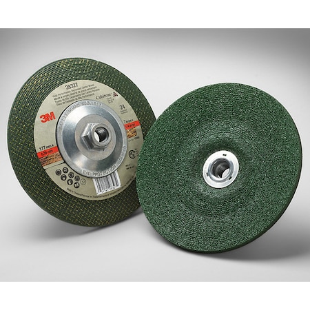 Depressed Center Grinding Wheel, Type 27, 7 in Dia, 0.25 in Thick, 5/8"-11 Arbor Hole Size, Ceramic