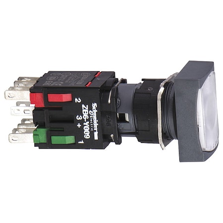 Illuminated Push Button, 16 mm, 1NO, White