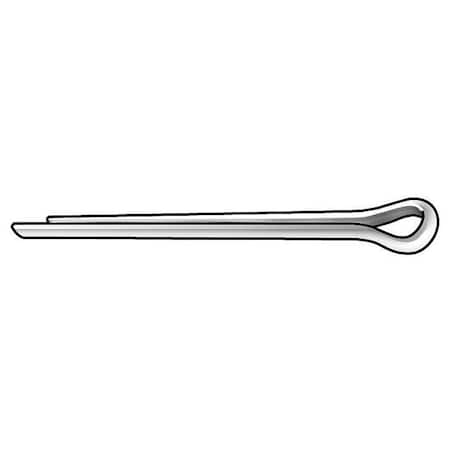 Extended Prong Cotter Pin, 1/4 in Dia, 4 in L, Brass, 10 PK