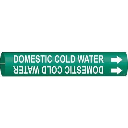 Pipe Marker,Domestic Cold Water,4to6 In