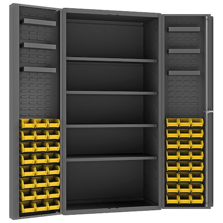 Extra-Heavy Duty Bin Cabinet, 36 in W, 72 in H, 24" D, 48 Bins