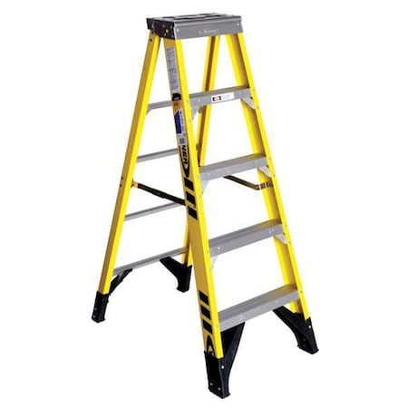 5 ft Fiberglass Stepladder, 375 lb Capacity