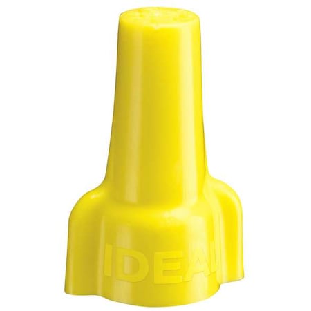 Twist On Wire Connector, 18 AWG to 10 AWG, 600 V, Wing Style, Yellow, 100 PK