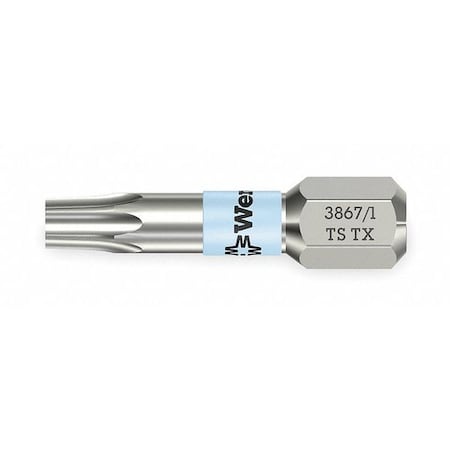 Torsion Bit, SAE, 1/4", Hex, T10, 1", SS