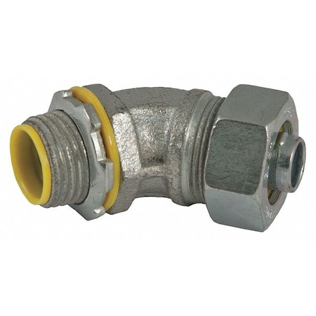 Conduit Fitting Connector, 2 in, Liquid-Tight, Steel, Zinc Plated, Gray