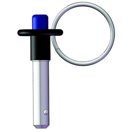 Btn Handle Lock Pin w/Ring,1-1/2,1/4,SS
