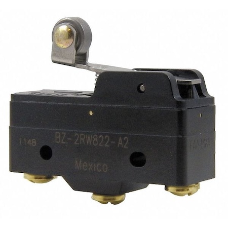 Snap Action Switch, Lever, Roller Actuator, SPDT, 15 A at 480 V AC Contact Rating