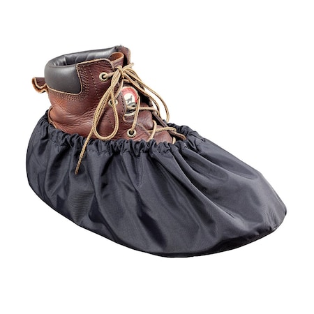 Disposable Shoe Covers, Nylon, Black, Slip Resistant Sole: Yes ,L