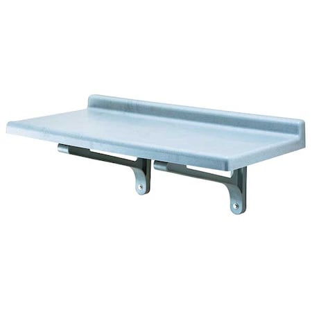 Polypropylene Wall Shelf, 18"D x 36"W x 13-1/2"H, Gray