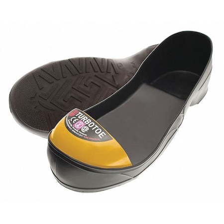 Turbotoe Steel Toe Cap, Overshoes, PVC, Black/Yellow, Men's Size 8-9, Women's Size 10-11, M, 1 Pair