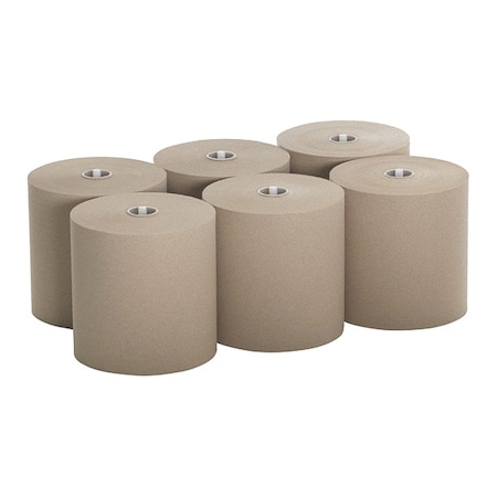 Sofpull Hardwound Paper Towels, 1 Ply, Continuous Roll Sheets, 1000 ft, Brown, 6 PK