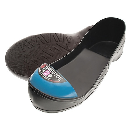 Turbotoe Steel Toe Cap, Overshoes, PVC, Black/Blue, Men's Size 12-13, XL, 1 Pair