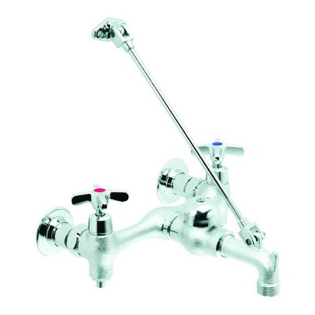 Cross Handle 8" Mount, Rough Chrome Plated 2 Hole