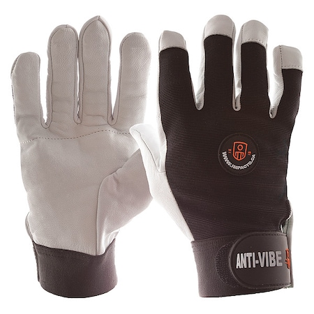 Anti-Vibration Gloves,S,Black/White,PR