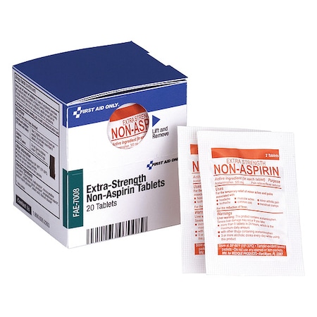 First Aid Kit Refill,Extra Strength Non-Aspirin, 2 Tablets Per Packet, 10 Packets Per Box, 20PK