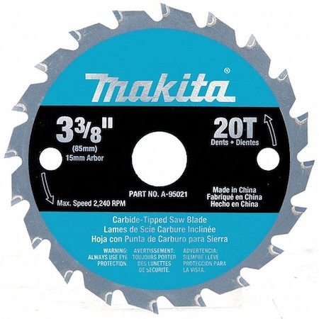 3-3/8" 20T Carbide-Tipped Saw Blade