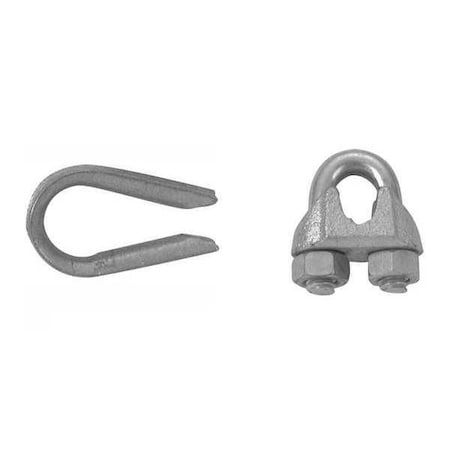 1/8" Wire Rope Clip, Electro-Galvanized