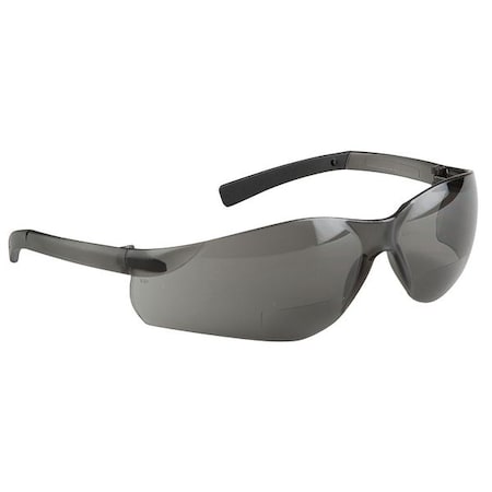 V300 Reader Safety Glasses, Gray Wraparound Frame, 1.3 Diopter, Gray Lens, Anti-Scratch Coating