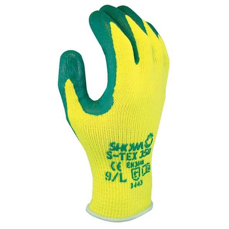 Hi-Vis Cut Resistant Coated Gloves, Cut Level 4 ,Dipped ,Nitrile ,Smooth ,M 1 PR