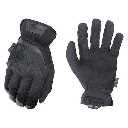 Tactical Glove, Synthetic Leather Palm, 12" Length, Elastic Cuff, Full Finger, Foam Lining, Black