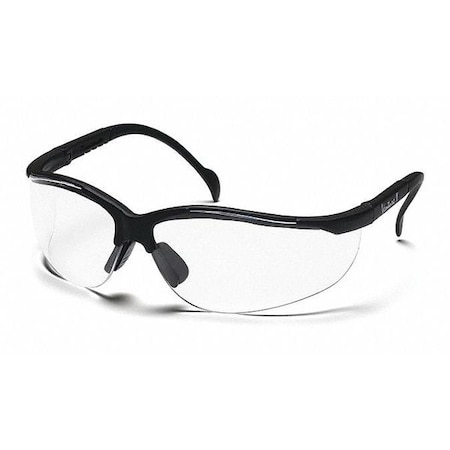 Venture II(R), Safety Glasses, Anti-Fog & Anti-Scratch, Clear Lens, Black Frame, Half-Frame