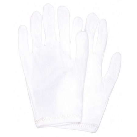 Reversible Inspection Gloves, Nylon, 8.5 in Length, Medium, White, Size S ,12 PK
