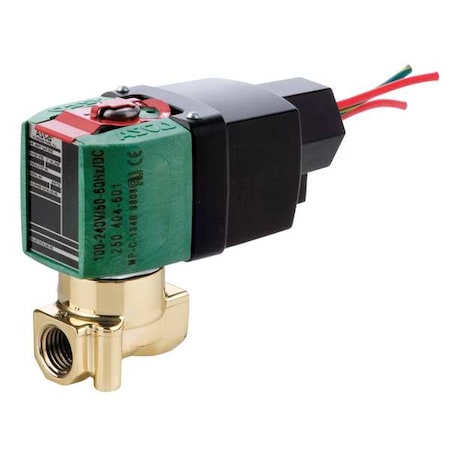 Solenoid Valve, 2-Way, 2-Position, Normally Closed, 1/4 in Pipe Size, 100V to 240V AC/DC, High Flow