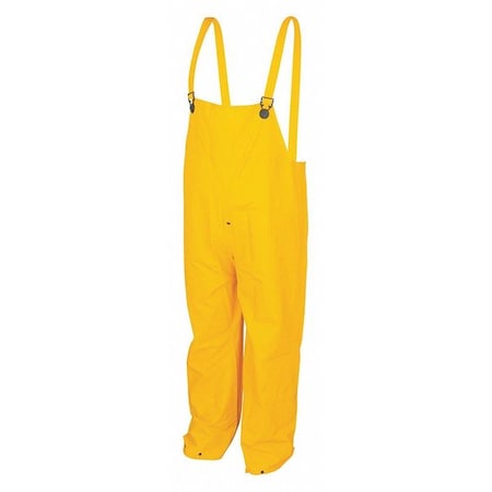 Classic .35Mm Pvc Poly Bib Overall,XL, PVC/Polyester, 29-1/2" Inseam, 50" Waist, Yellow, Xl