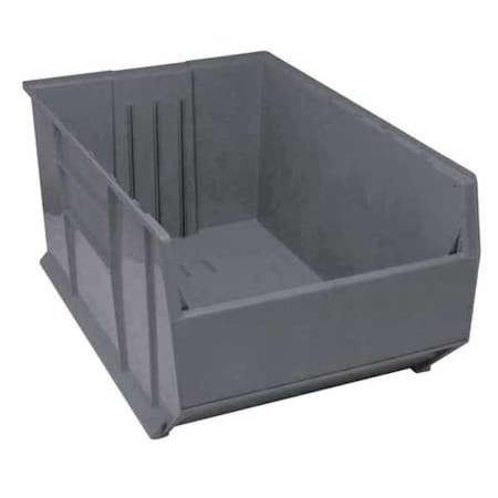Storage Bin, Polypropylene, Gray, 17 1/2 in H, 23 7/8 in W, 41 7/8 in L