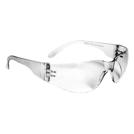Mirage Small, Safety Glasses, Anti-Scratch, Clear Lens, Clear Frame, Frameless