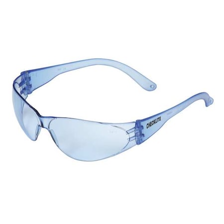 Checklite (CL1), Safety Glasses, Duramass Hard Coat, Polycarbonate Lens, Light Blue Frame