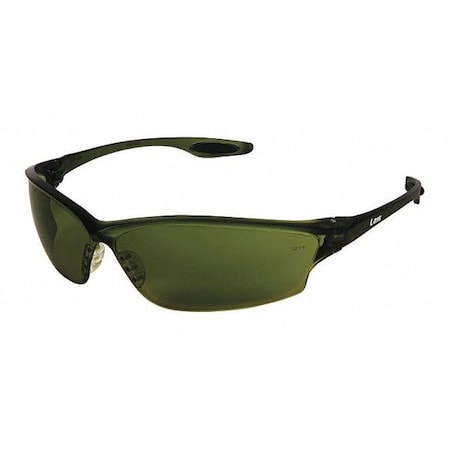 Law (LW2), Welding Safety Glasses, Anti-Scratch, Green Filter 5.0 Lens, Green Frame, Frameless