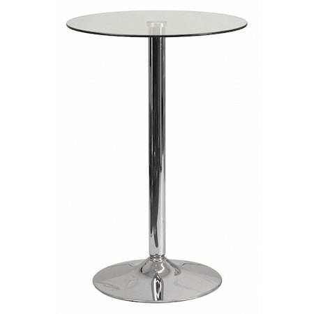 Round 23.5" W, 23.5" L, 35.5" H, Glass, Clear