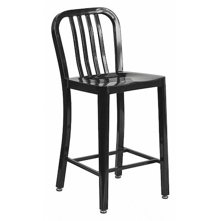 24" High Black Metal Counter Height Stool