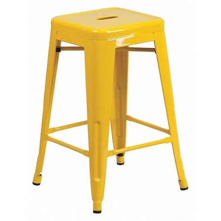 24" High Backless Yellow Counter Height Stool