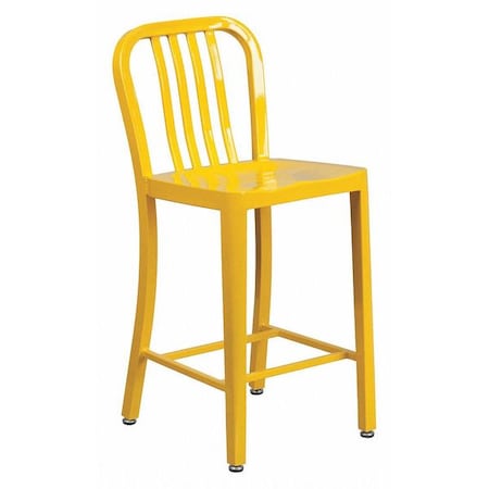 24" High Yellow Metal Counter Height Stool