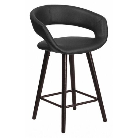Black Vinyl Counter Stool,24"H