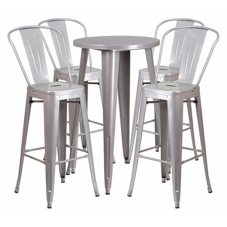Round 24" W, 24" L, 41" H, Metal, Grey