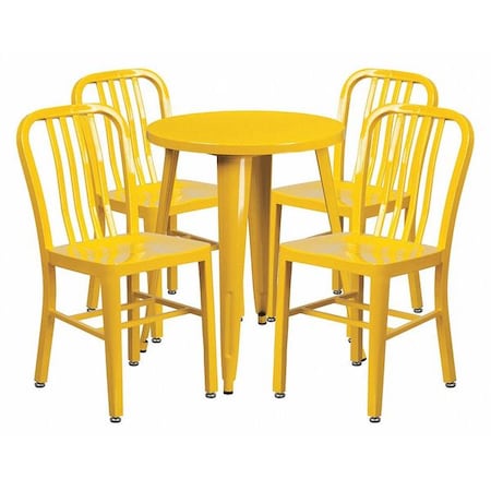Round 24" W, 24" L, 29" H, Metal, Yellow