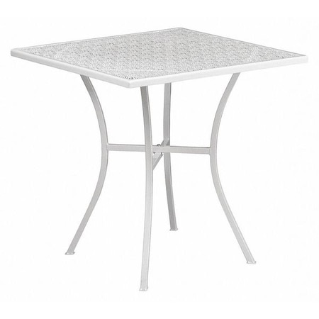 28" Square White Steel Patio Table - Event Table