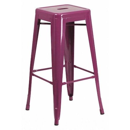 Kai Commercial Grade 30" High Backless Purple Indoor-Outdoor Barstool