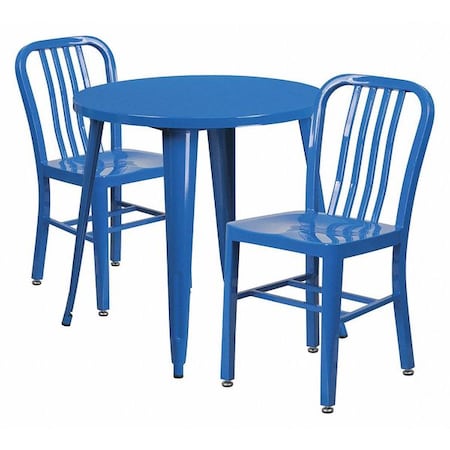 Round 30" W, 30" L, 29.5" H, Metal Top, Blue